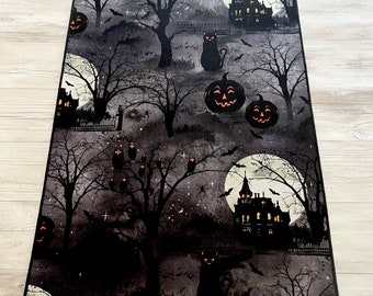 Halloween Table Runner, Black Table Runner, Haunted House, Halloween Decor, Halloween Decorations