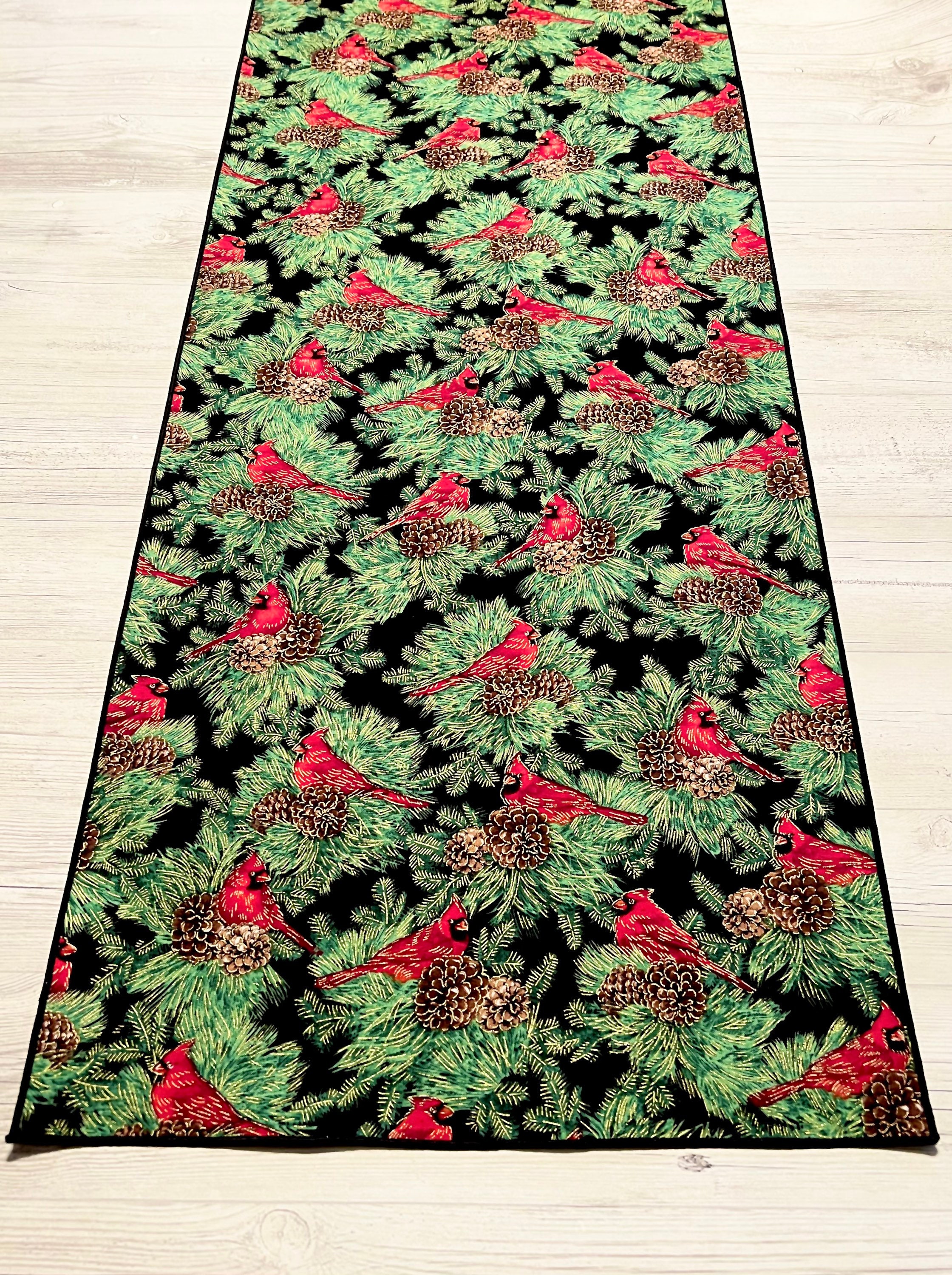 Christmas Cardinal Runner Rug Non Slip Washable Rug Pad,40In×20In Christmas  Deco