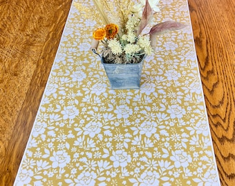 Boho Table Decor, Handmade Runner, Yellow Table Runner, Mustard Table Runner, Summer Table Runner, Cottagecore Decor