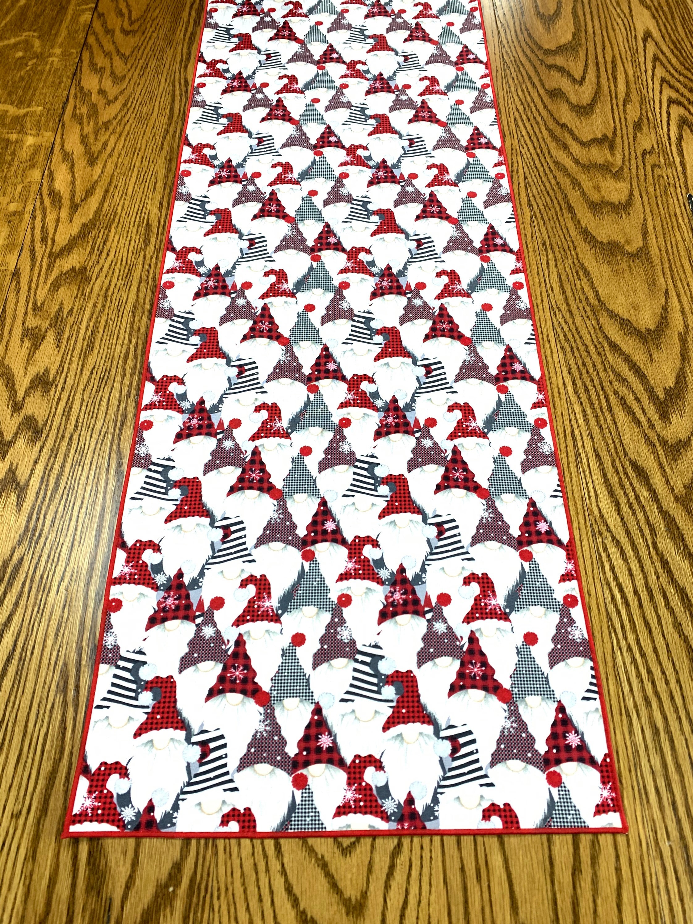 Gnome Table Runner Gnome Decorations Christmas Table Runner Etsy