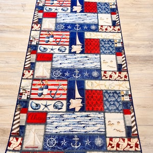 Summer Table Decor, Sailboat Decor, Summer Table Runner, Coastal Home Decor, Nautical Home Decor