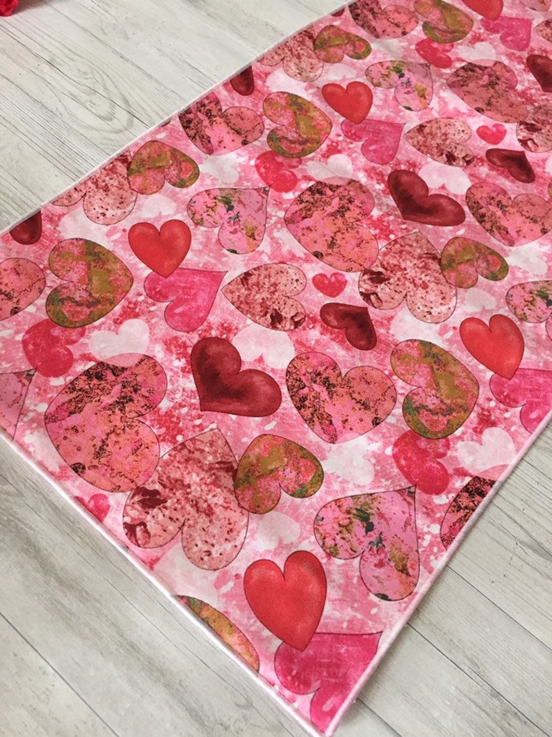 Valentines Day Table Runner, Pink Table Runner, Valentine Table Top Decor, Bridal Shower Decor image 4