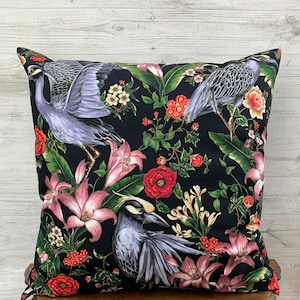 Asian Pillow Cover, Bird Pillow Cover, Japanese Pillow Cover, 20x20 Pillow Cover