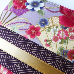 A5 'Kimono' Planner Cover, Diary Cover, Journal Cover, Removable Fabric Cover, Fits Hobonichi Cousin, Japanese Cotton Fabric, UK Seller image 4