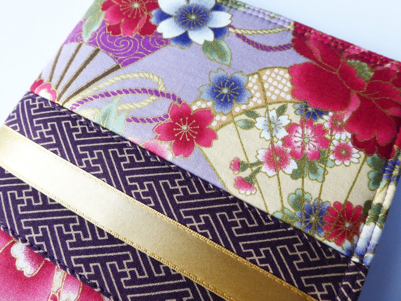 A5 'Kimono' Planner Cover, Diary Cover, Journal Cover, Removable Fabric Cover, Fits Hobonichi Cousin, Japanese Cotton Fabric, UK Seller image 4