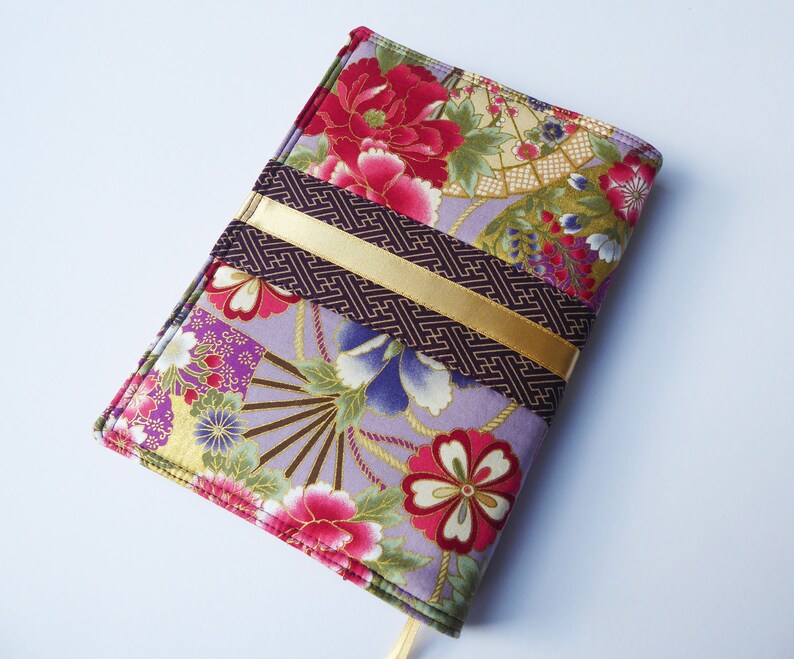 A5 'Kimono' Planner Cover, Diary Cover, Journal Cover, Removable Fabric Cover, Fits Hobonichi Cousin, Japanese Cotton Fabric, UK Seller image 6