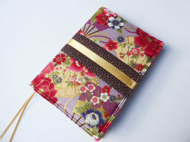 A5 'Kimono' Planner Cover, Diary Cover, Journal Cover, Removable Fabric Cover, Fits Hobonichi Cousin, Japanese Cotton Fabric, UK Seller image 2