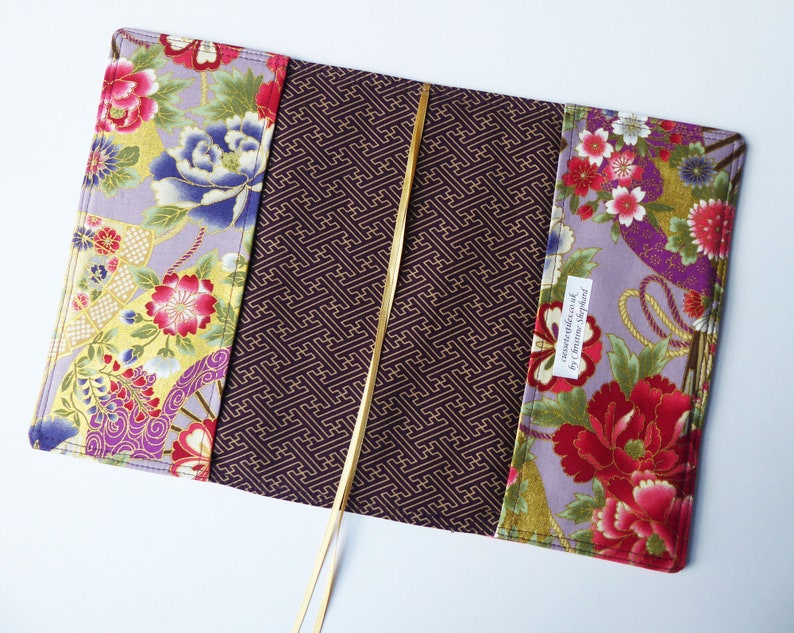 A5 'Kimono' Planner Cover, Diary Cover, Journal Cover, Removable Fabric Cover, Fits Hobonichi Cousin, Japanese Cotton Fabric, UK Seller image 8