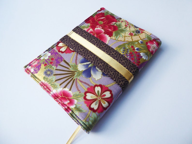 A5 'Kimono' Planner Cover, Diary Cover, Journal Cover, Removable Fabric Cover, Fits Hobonichi Cousin, Japanese Cotton Fabric, UK Seller image 7