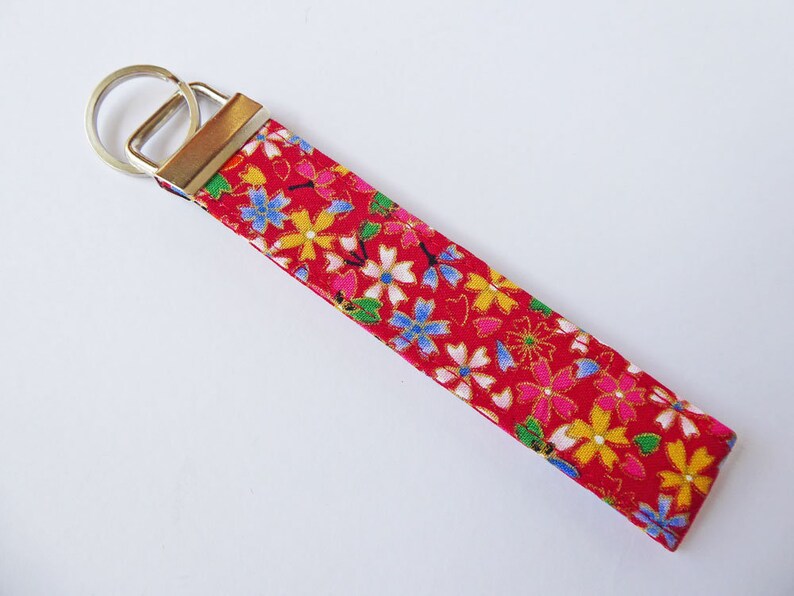 Wristlet Key Fob Fabric Key Holder Japanese Cotton Wrist Etsy