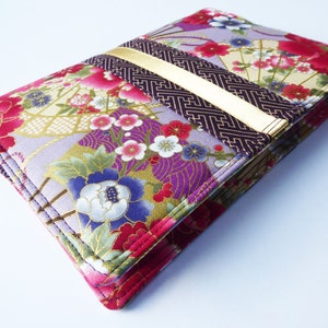 A5 'Kimono' Planner Cover, Diary Cover, Journal Cover, Removable Fabric Cover, Fits Hobonichi Cousin, Japanese Cotton Fabric, UK Seller image 3