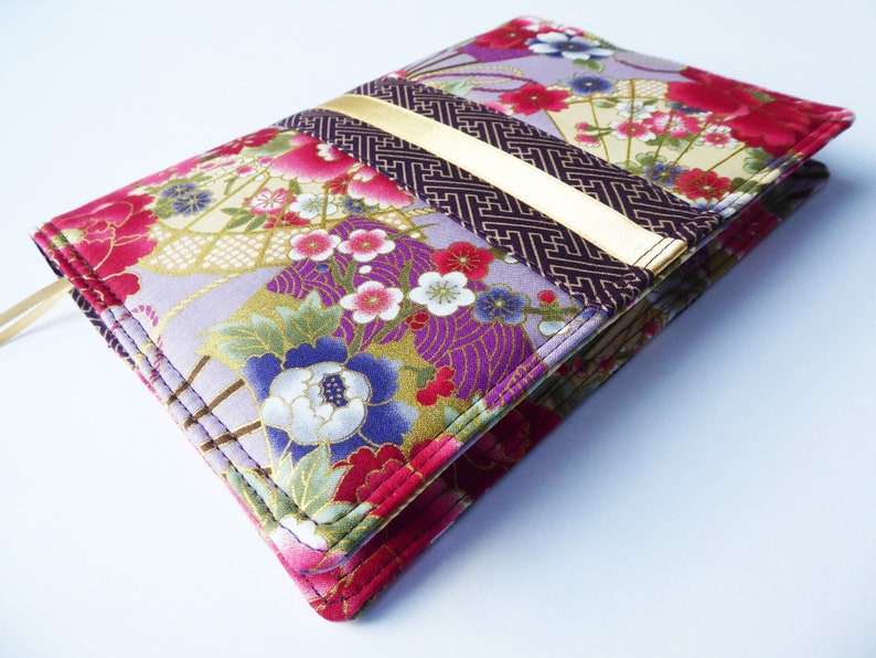 A5 'Kimono' Planner Cover, Diary Cover, Journal Cover, Removable Fabric Cover, Fits Hobonichi Cousin, Japanese Cotton Fabric, UK Seller image 3
