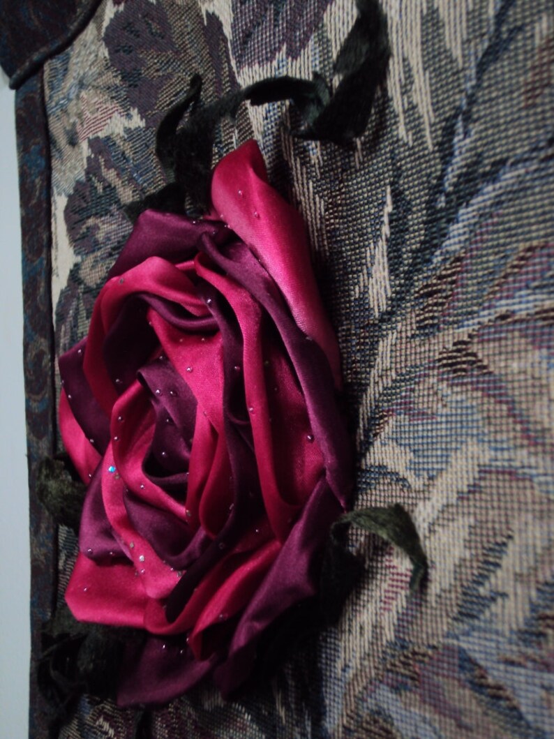 The Rose Came From The Thorn. Rumi Quote. Original Fiber Art Etsy