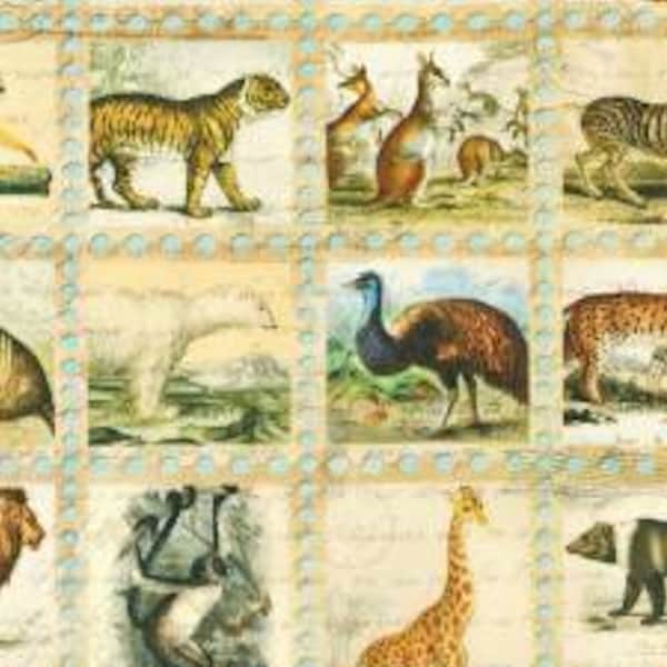 Animals Quilting Fabric Robert Kaufman Library of Rarities 100% Cotton By the Yard