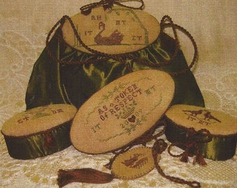 Stitcher's Evening Bag Quaker Style - Counted Cross Stitch Chart - Dames of the Needle - Designer Elizabeth Ann Talledo