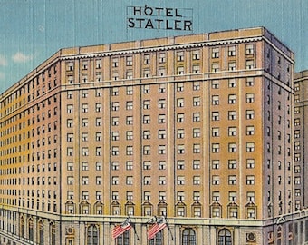 Hotel Statler Boston Massachusetts Postcard United Art Co Linen 3A-H1175