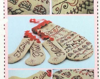Festivity Stocking Ornaments Embroidery Sewing Pattern by Hugs N Kisses Australia