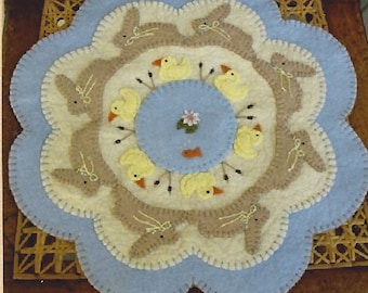 Spring Wool Felt Candle Mat Kit Pattern Wool Felt Floss