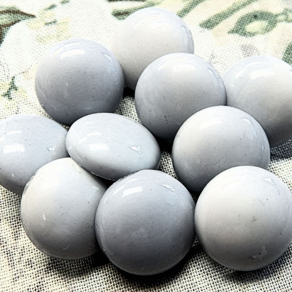 Gray Early Plastics Classic Dome Buttons Hourglass Shank 15mm 9/16" Lot of Ten Craft Sewing Collector Buttons