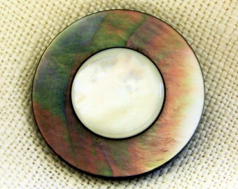 Smoky Pearl White Center Coat Button 27mm 1-1/8" Craft Sewing Jewelry Supply