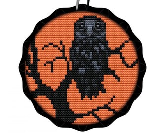Spooky Owl Ornament Counted Cross Stitch Kit - Creative Needle Arts