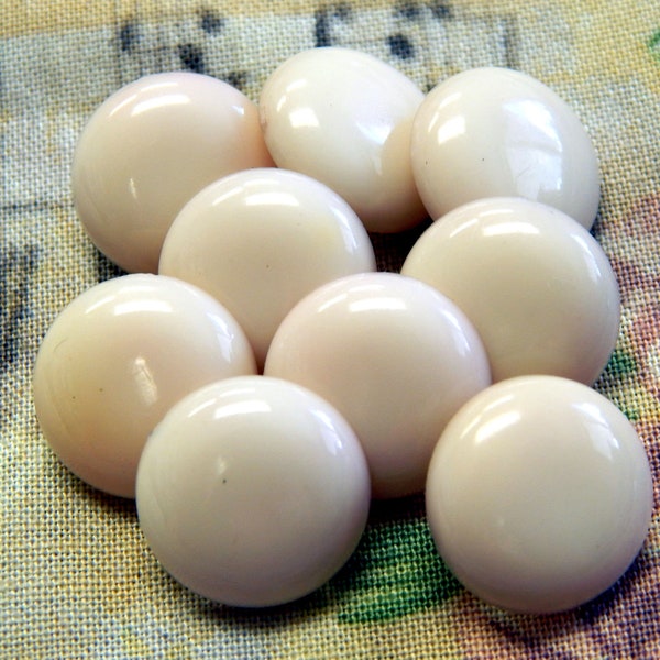 Blush Early Plastics Classic Dome Buttons Hourglass Shank 15mm 9/16" Lot of Nine Craft Sewing Collector Buttons