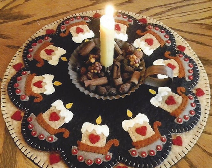 Birthday Candles Wool Felt Candle Mat Kit Pattern Wool Felt Etsy