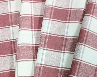 Red White Plaid Fabric, Moda Home Decor Cotton (22" x 36")