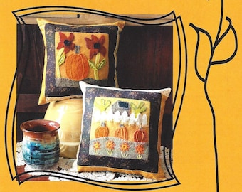 Pumpkin Wool Applique Pillow Sewing Pattern (8")