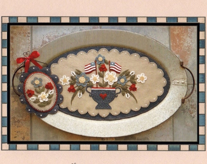 Sweet Land of Liberty Wool Felt Table Mat Kit Pattern Wool Felt Floss