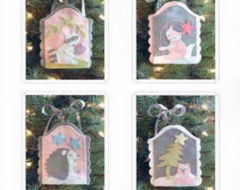 Sugar Plum Christmas Ornaments Wool Applique Sewing Pattern Bunny Hill Designs