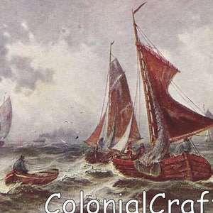 Art Postcard - Postkarte - Carte Postale - Six Point Star Serie 200 - Fishing Boats at Sea