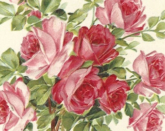 Embossed Floral Valentine Postcard Made In Germany