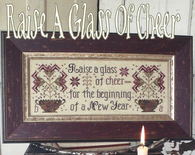 Raise A Glass of Cheer New Years Counted Cross Stitch Pattern Leaflet ...