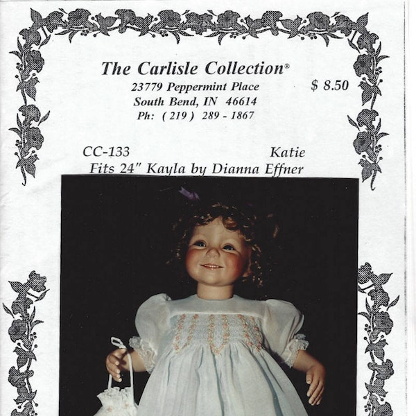 The Carlisle Collection - Sewing Smocking Dress Pattern - Fits 24" Kayla Doll by Dianna Effner