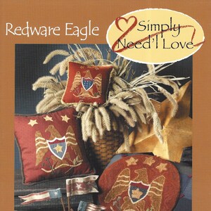 Redware Eagle Wool Applique Rug Hooking Need'l Love Co