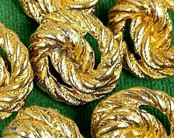 Six Couture Metal Self Shank Buttons 18mm 3/4" Clothing Restoration Sewing Supply