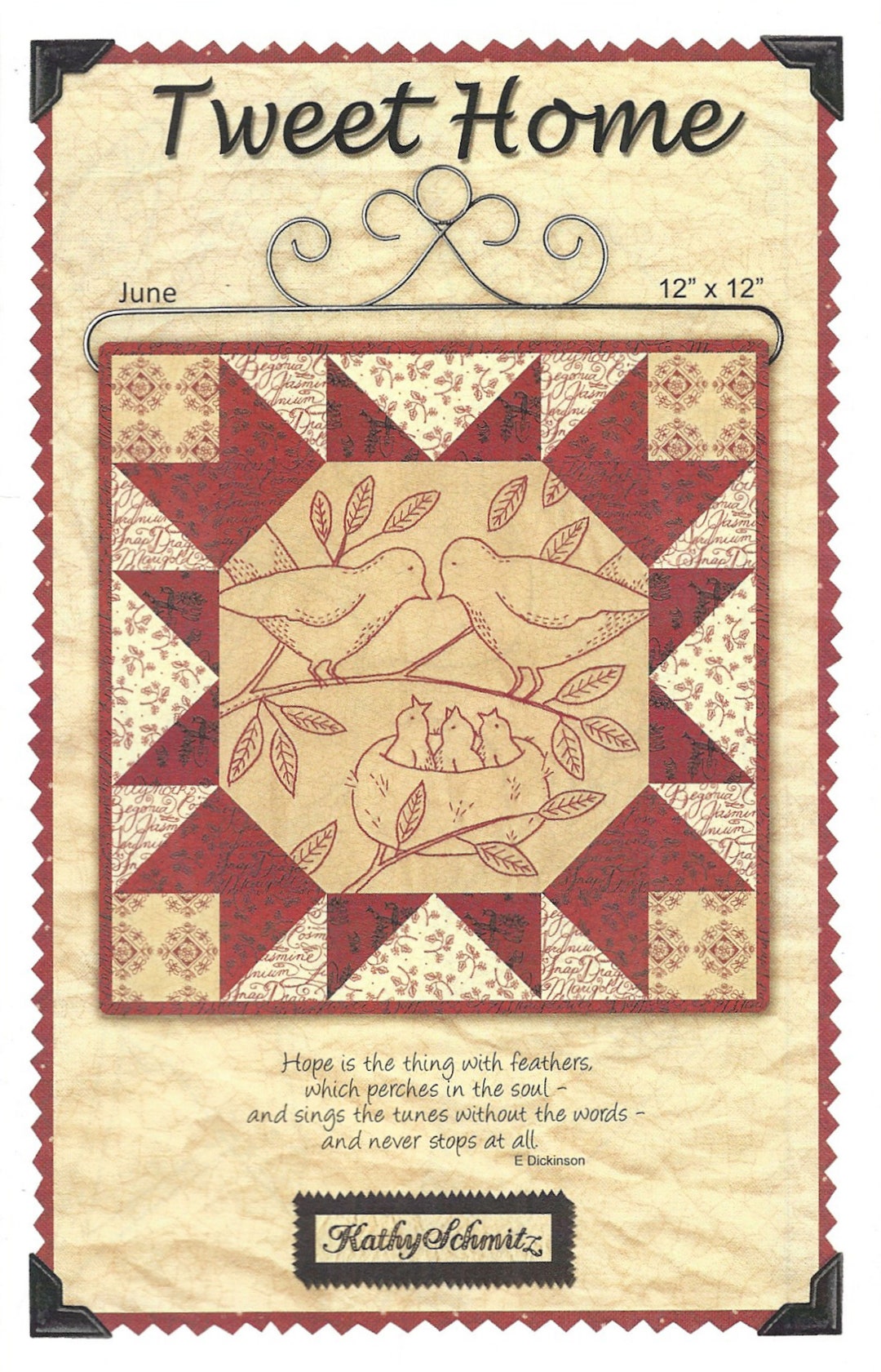 Tweet Home Embroidery Quilt Pattern Kathy Schmitz Studio A Patchwork ...