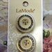 Rhinestone La Mode Buttons One Inch 25mm Sew Thru Card of Two Bridal ...