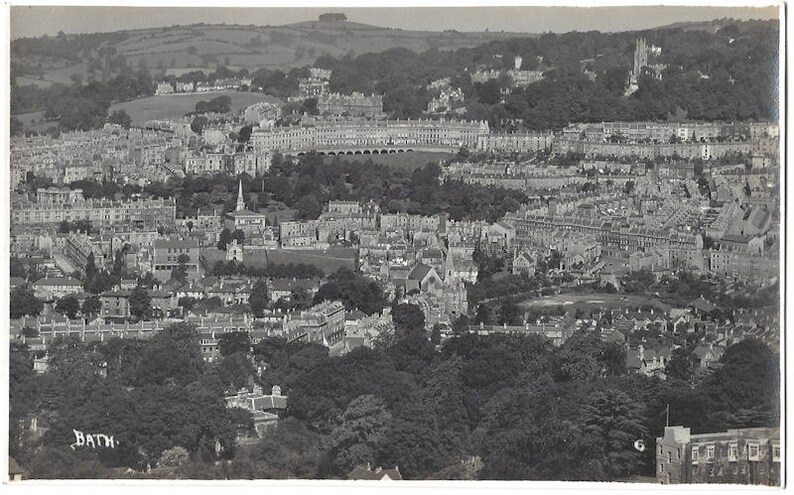 City of Bath Photographer G L Dafnis United Kingdom Aerial View Vintage RPPC Postcard