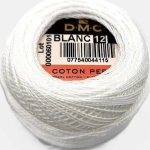 White DMC Pearl Cotton 12 Ball 100% Cotton 131 Yards