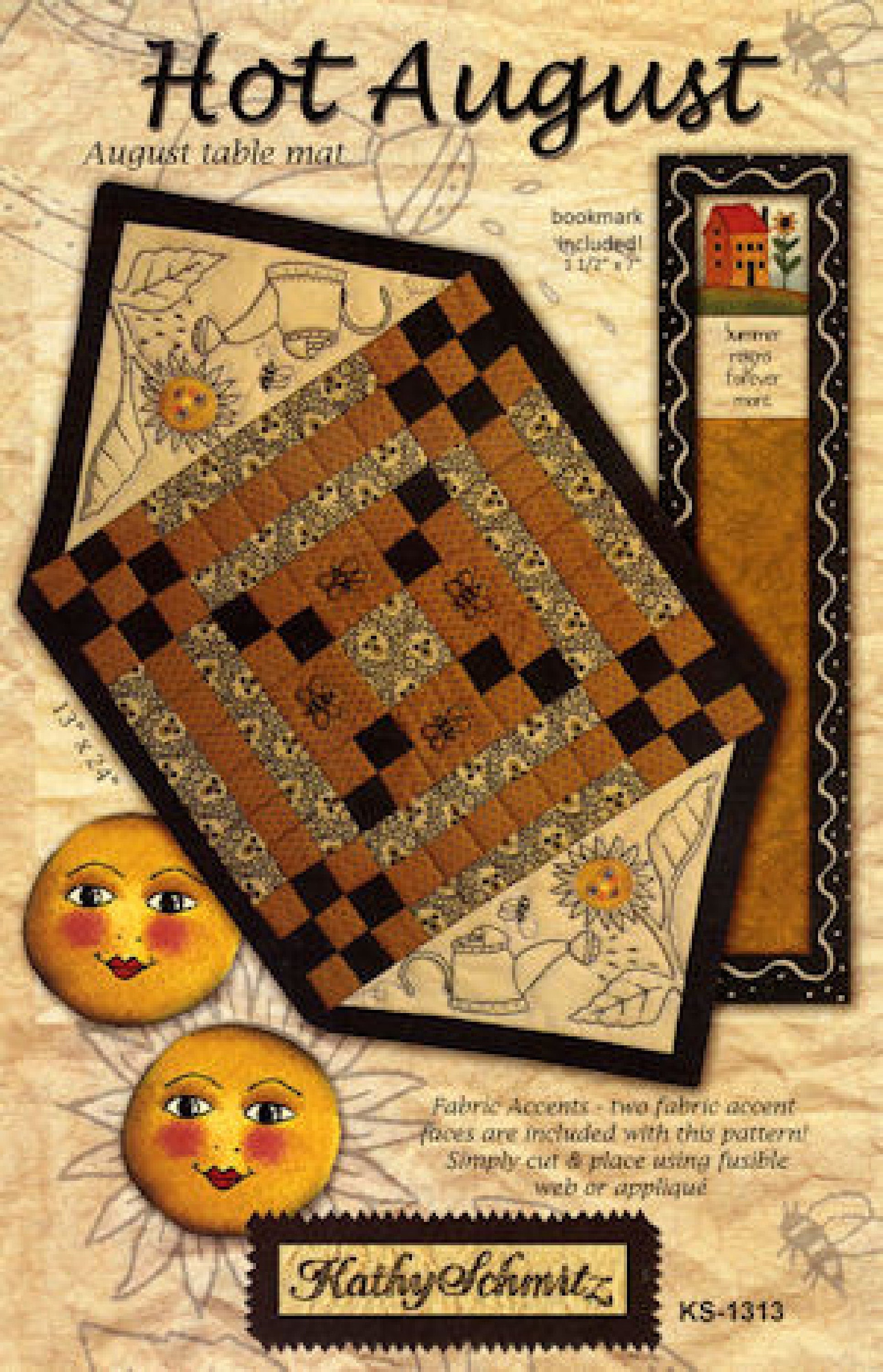 Hot August Kathy Schmitz Studio Table Mat Embroidery Quilting Pattern ...