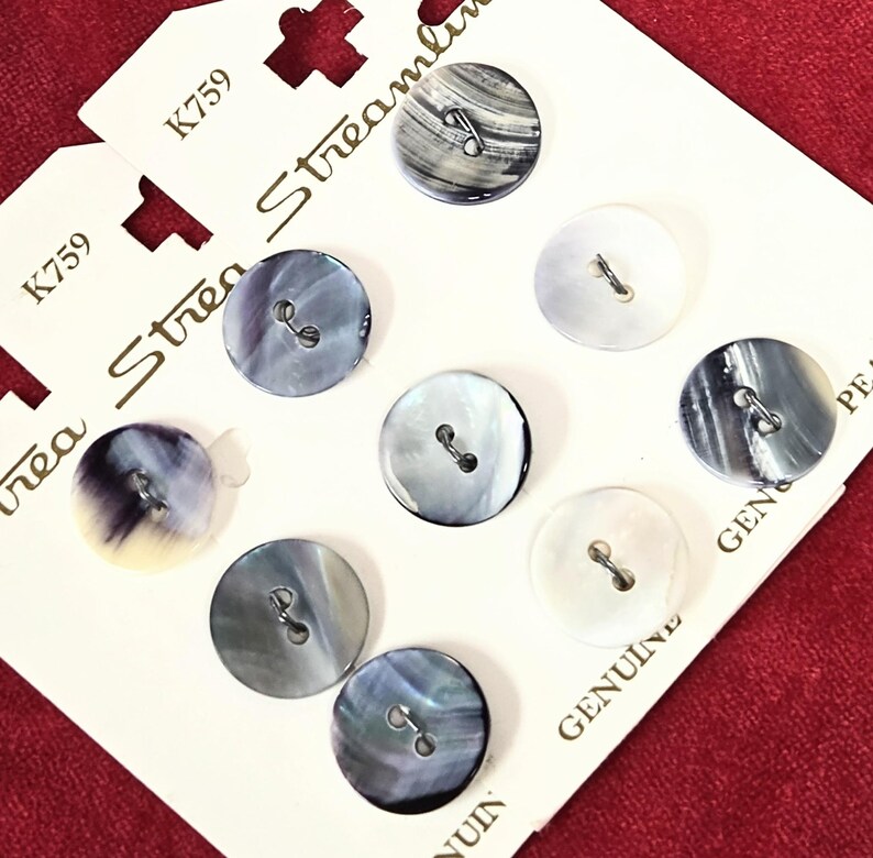 Stream Line Sewing Buttons Numbers Three Cards Genuine Pearl Sew Thru Buttons Streamline K759 15mm 5/8 ...
