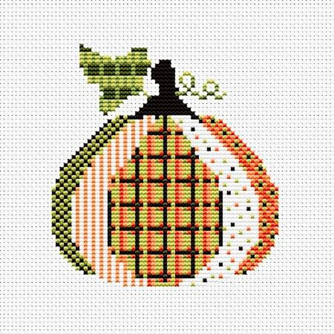 Patterned Pumpkin Counted Cross Stitch Kit, 14CT Aida - Etsy