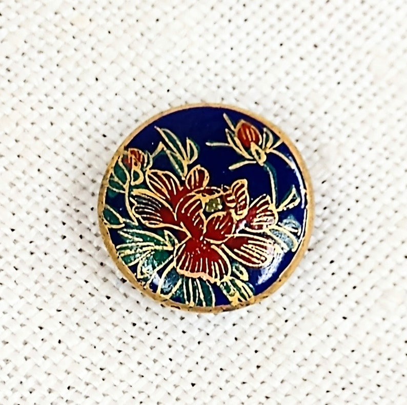 Shank Button Gold Rim Cobalt Blue Satsuma Gold Rim Self Shank Button 16mm 5/8