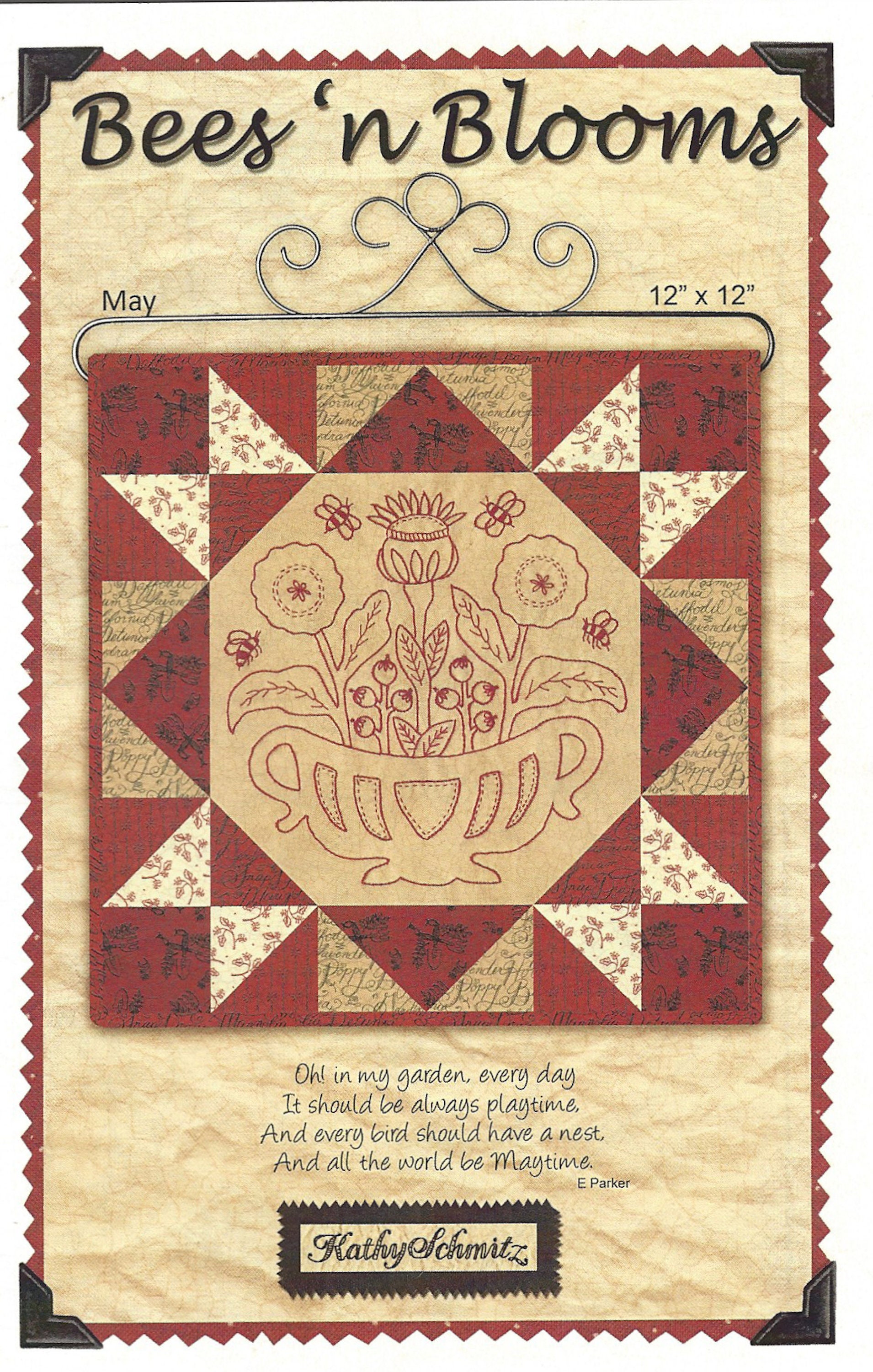 Bees N Blooms Embroidery Quilting Pattern Kathy Schmitz Studio A ...