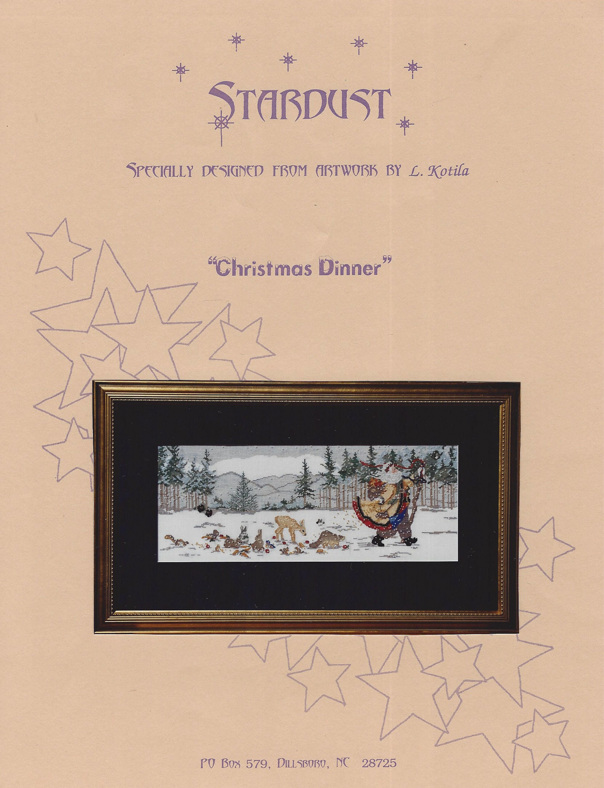 CAROL COLLETTE 【JUNE】背面サイン入り L Kotila Watercolors - Stardust - Christmas Dinner - Counted