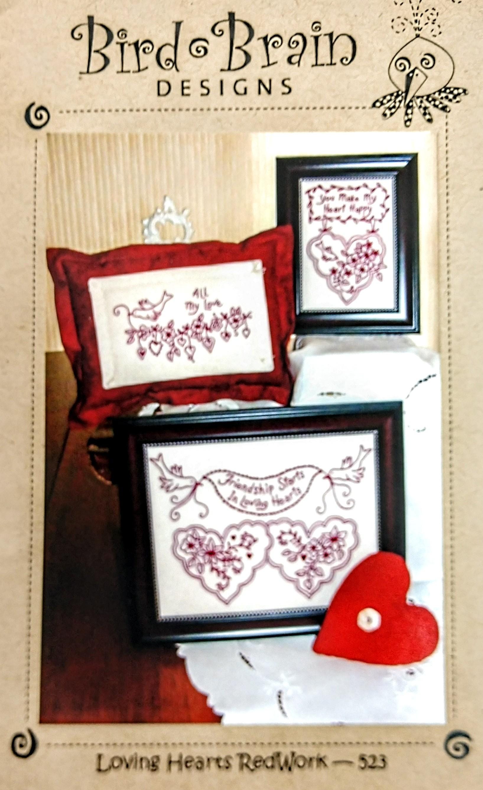 Loving Hearts Redwork Embroidery Sewing Pattern Designer Robin Kingsley ...