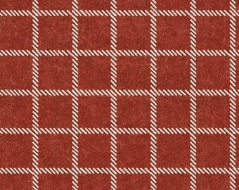 She Who Sew Home Decor Red Windowpane Plaid Fabric 100% Cotton 57"/58" Width Riley Blake Janet Wecker-Frisch By the Yard