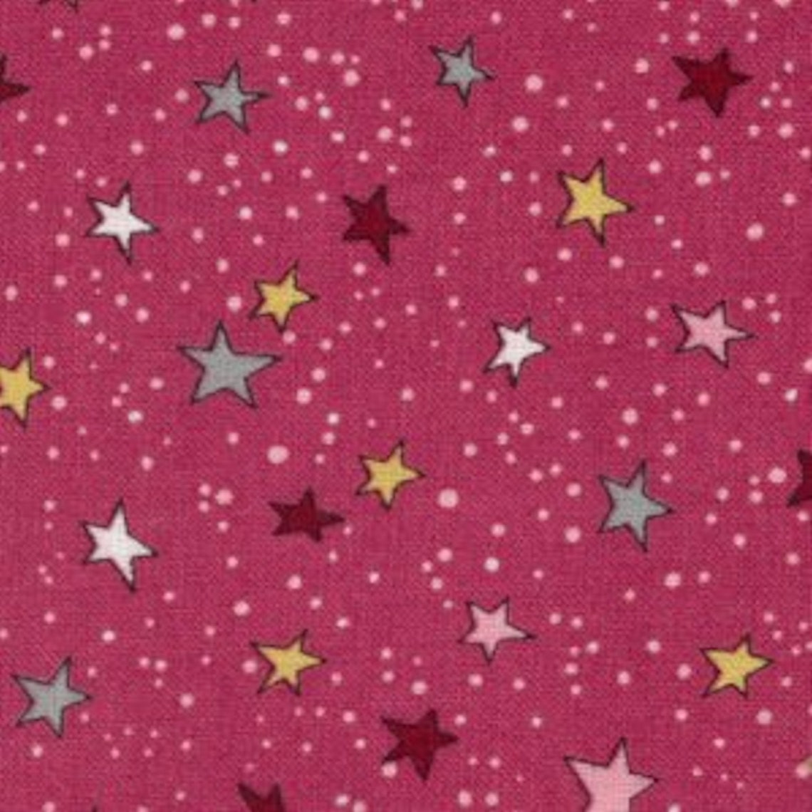 Erlanger Quilt Fabric Antique Toybox Series Stars Pink Etsy
